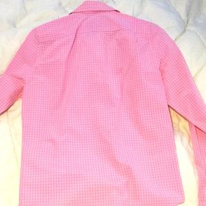 Abercrombie and Fitch buttondown muscle shirt small pink with white square lines
